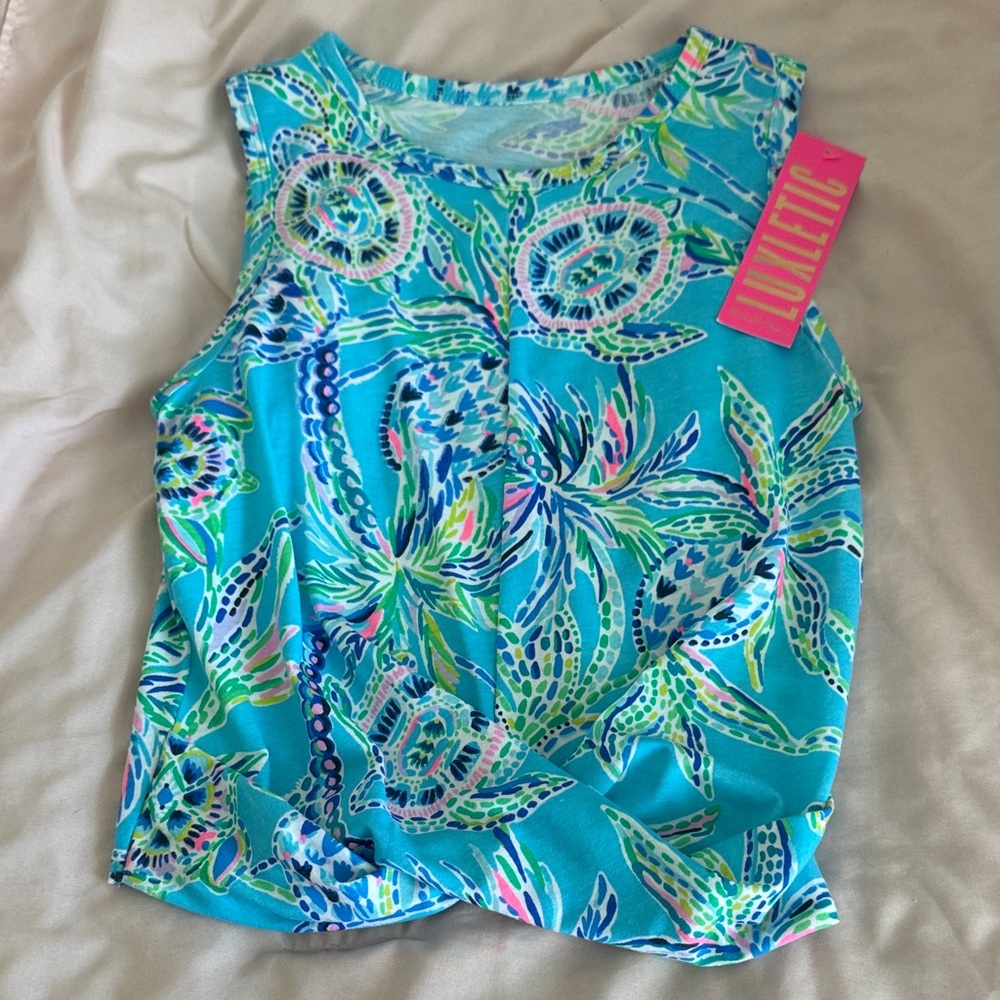 Lilly Pulitzer - Greer Tank in Bermuda Blue and Turtle Season